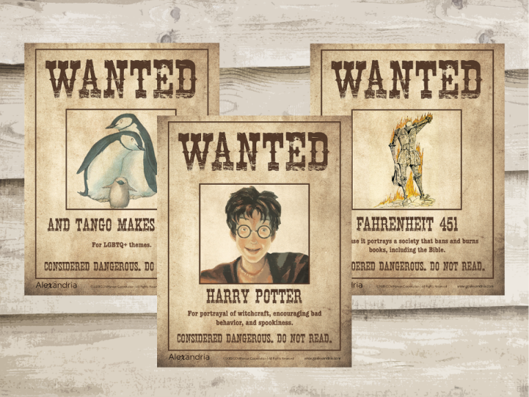 Banned Books Week Wanted Posters Alexandria Library Automation Software 